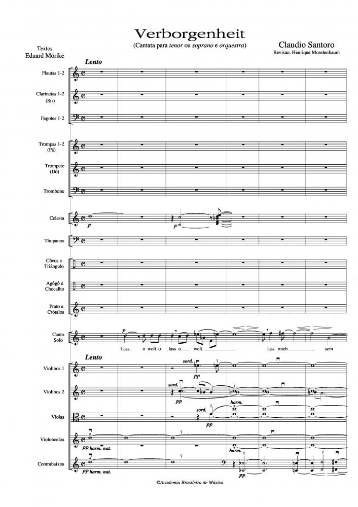 Verborgenheit - Cantata para soprano ou tenor e orquestra
