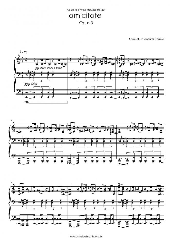 amicitate - Opus 3 - três mãos ao piano