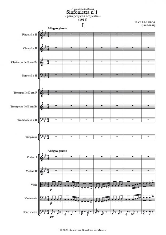 Sinfonietta n.1 - para pequena orquestra