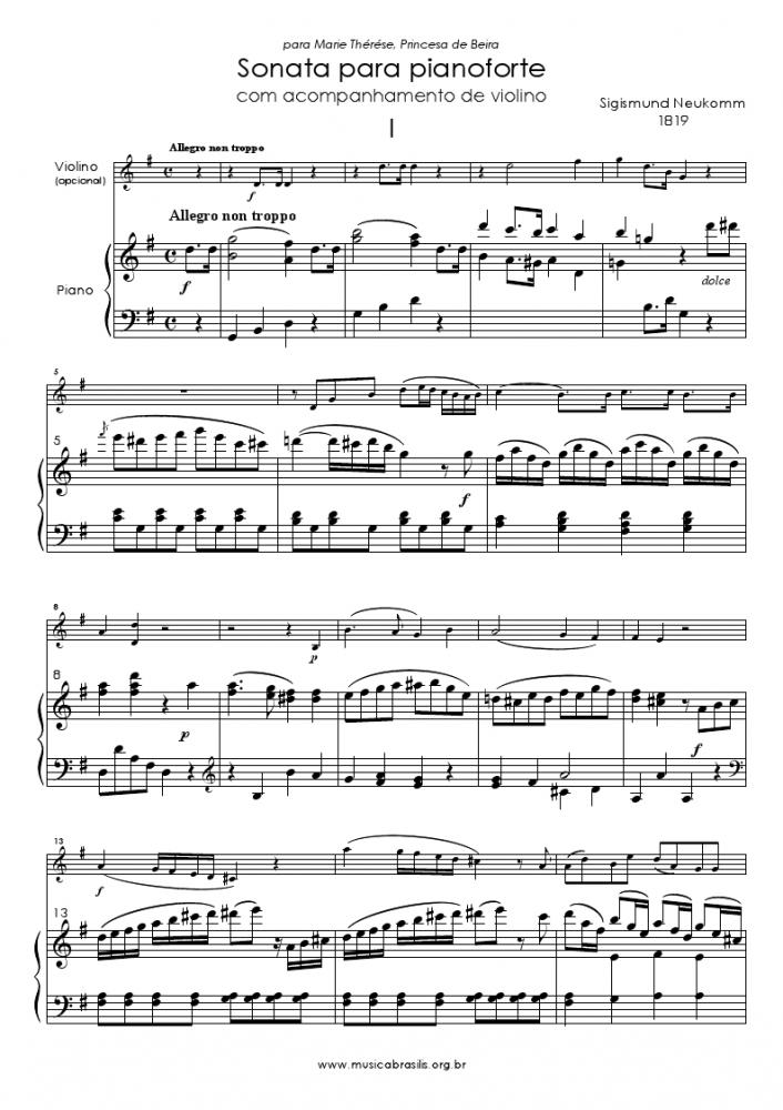 Sonata para pianoforte - com acompanhamento de violino