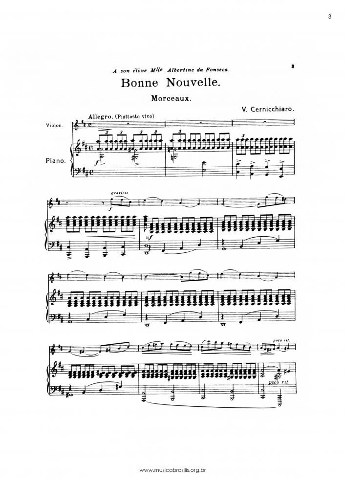 Bonne nouvelle - 8 Morceaux pour violon et avec accompagnement de piano, Nº 8