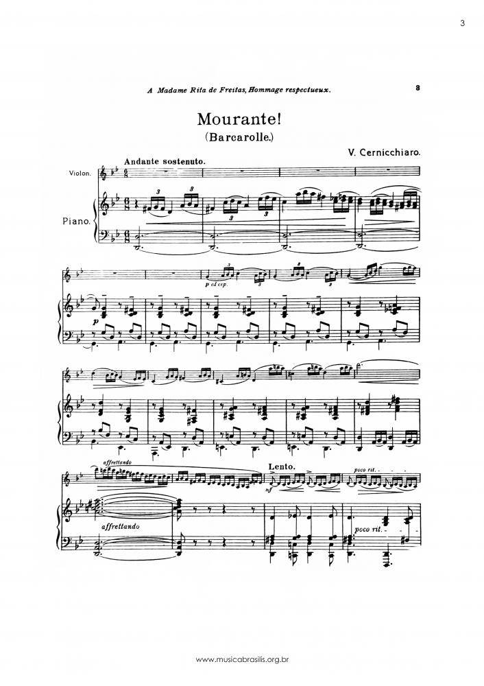 Mourante - 8 Morceaux pour violon et avec accompagnement de piano, Nº 6