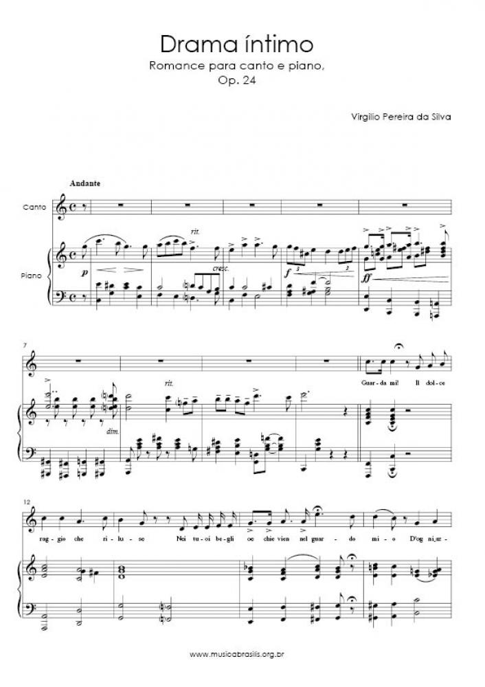 Drama íntimo - Romance para canto e piano, Op. 24