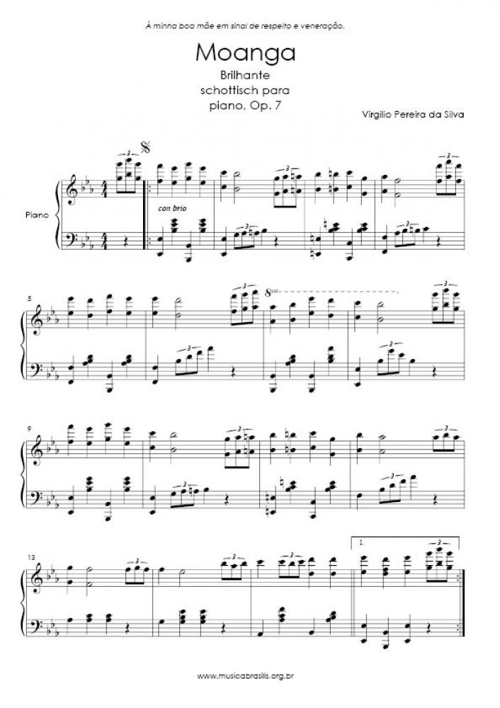 Moanga - Brilhante schottisch para piano, Op. 7