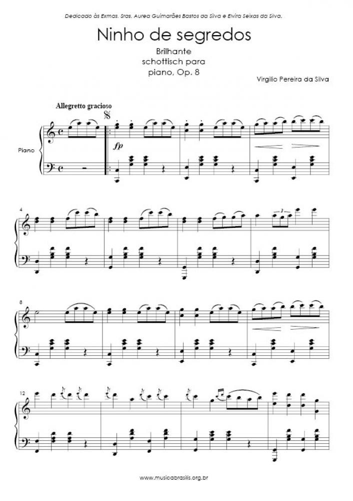 Ninho de segredos - Brilhante schottisch para piano, Op. 8